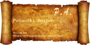 Potoczki Aszter névjegykártya